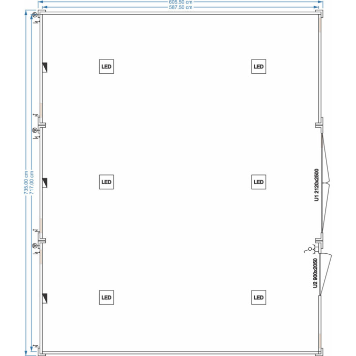 Isoliertes Lagerensemble 6.05m x 7.35m