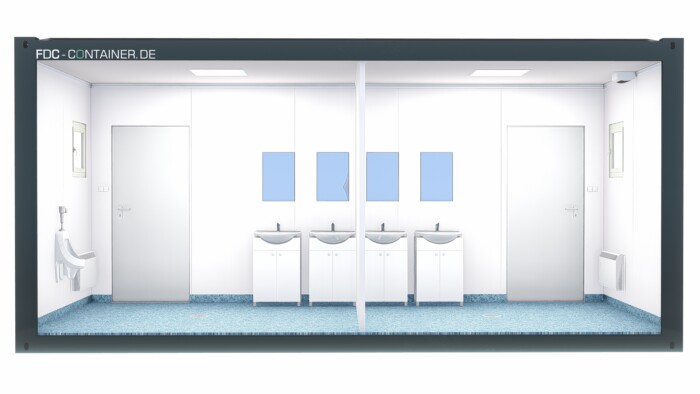 Sanitärcontainer mit Toiletten und Duschen 6.05m x 2.44m – Bild 2