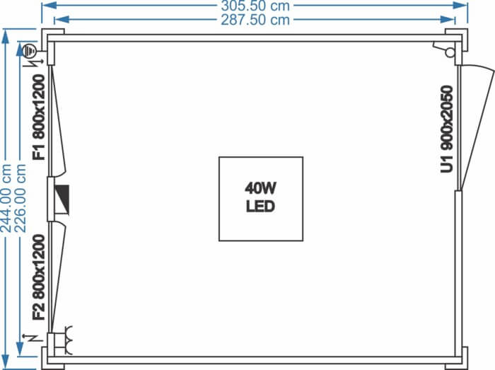 Universalcontainer 3.05m x 2.44m