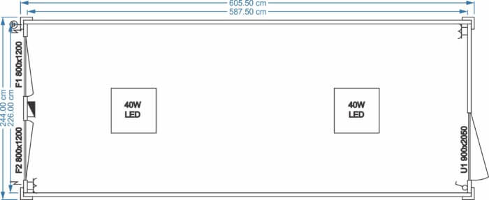 Universalcontainer 6.05m x 2.44m x 2.90m