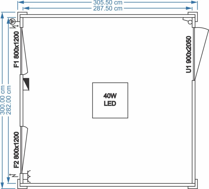 Universalcontainer 3.05m x 3.00m