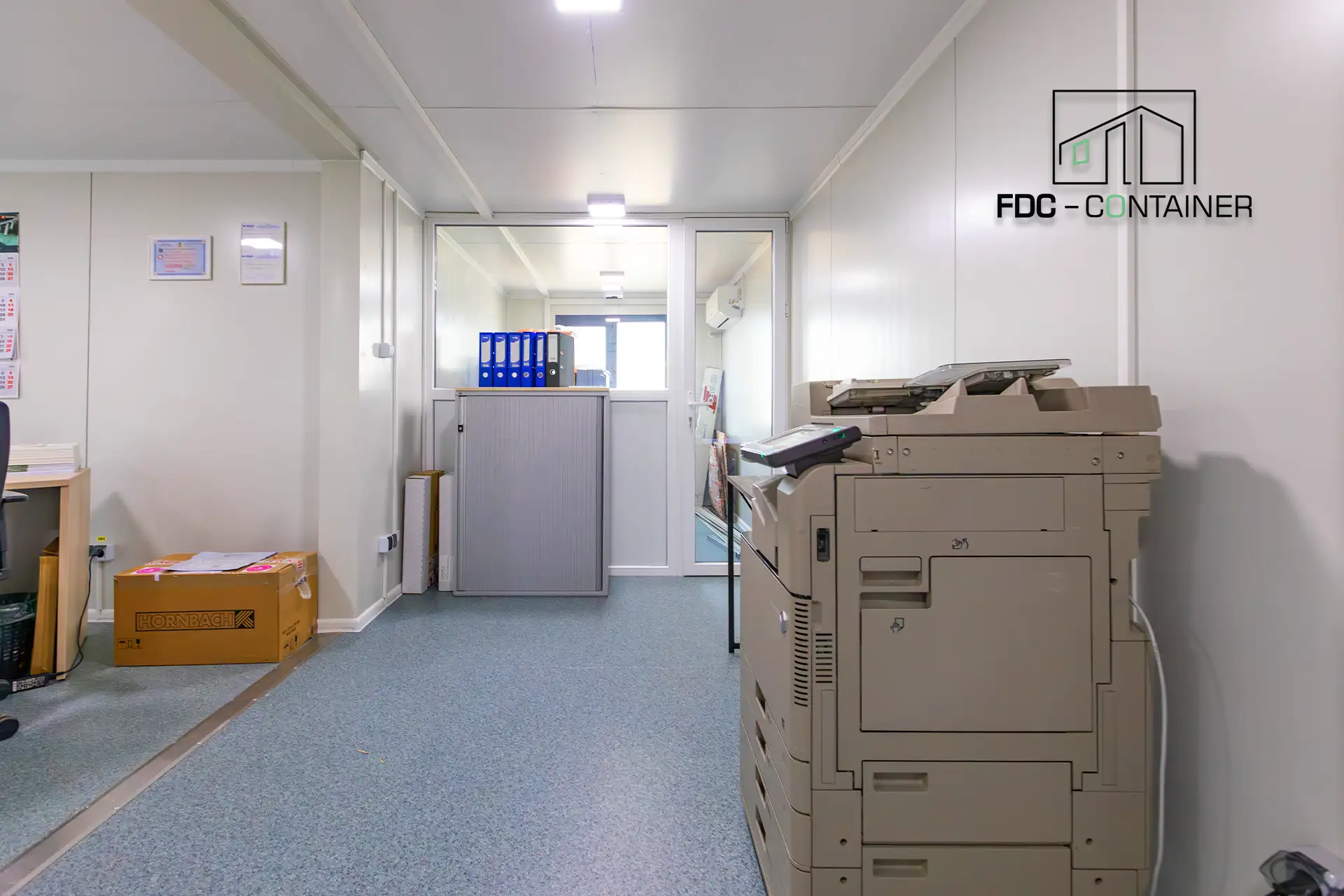 Bodenbelag modularer Bürocontainer - FDC Container